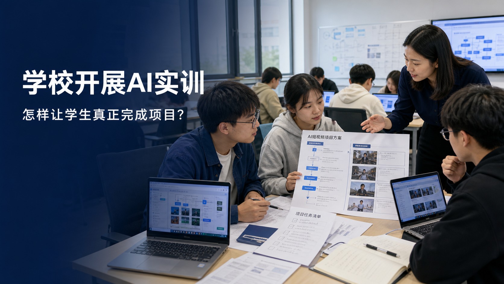 学校开展AI实训课,怎样让学生真正完成项目?